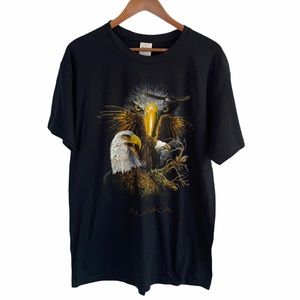 Gilden Eagle Alaska Graphic Short Sleeve Tee SZ L